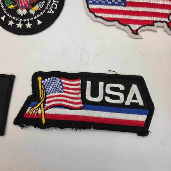Lot of 9 USA Patriotic Eagle Flag Embroidered Patches Sew On Craft DIY Set - Picture 5 of 11